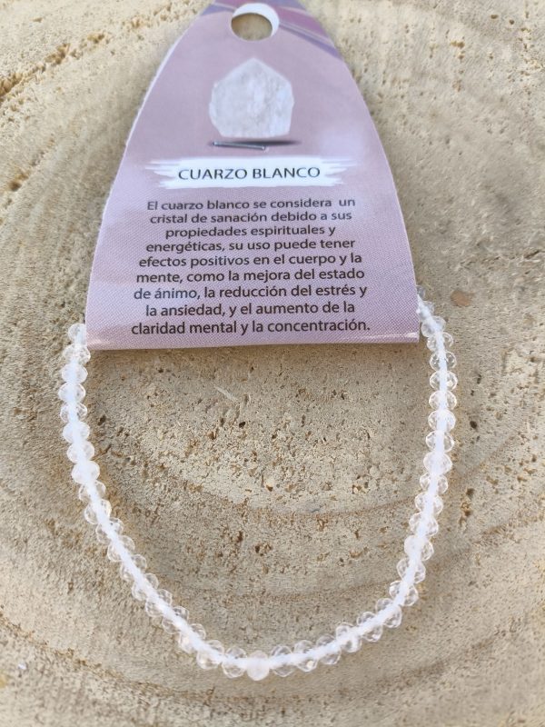 Pulsera bolas cuarzo blanco - Imagen 2