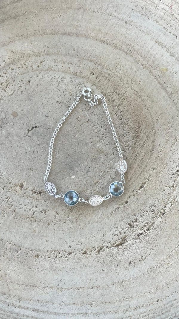 Pulsera Virgen Milagrosa y aguamarina