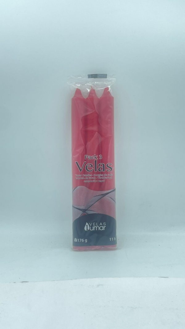 Pack 3 velas rojas