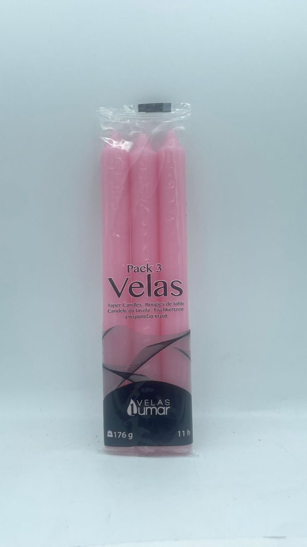 Pack 3 velas rosa