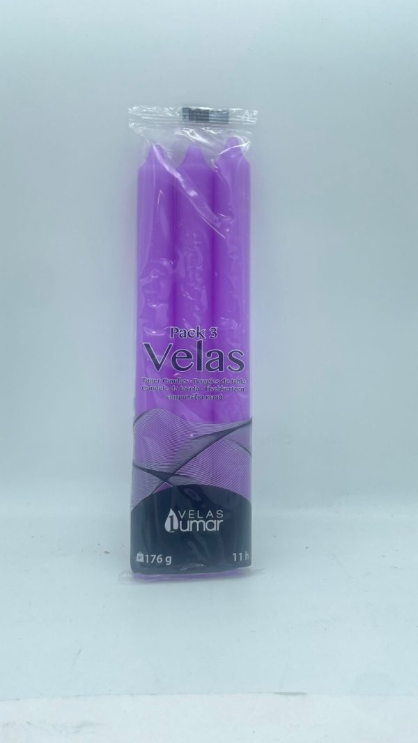 Pack 3 velas moradas