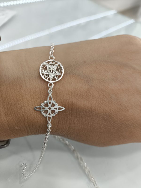 Pulsera doble protección Nudo de Bruja y Tetragrámaton