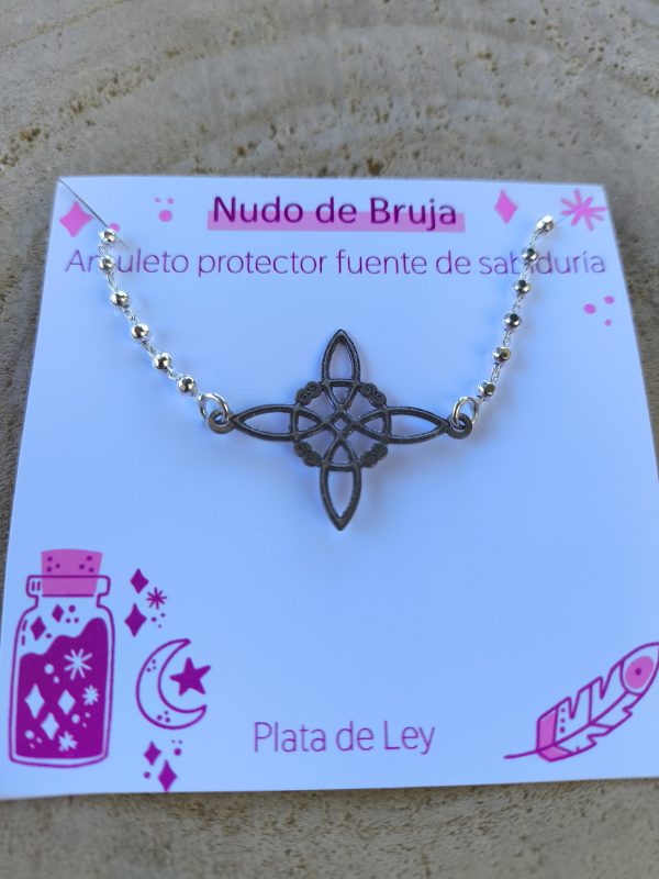 Pulsera Nudo de bruja en plata de ley - Imagen 2