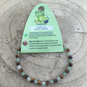 Pulsera buena suerte facetada 4 mm