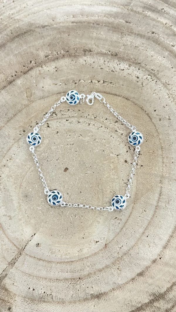Pulsera en plata de ojo turco