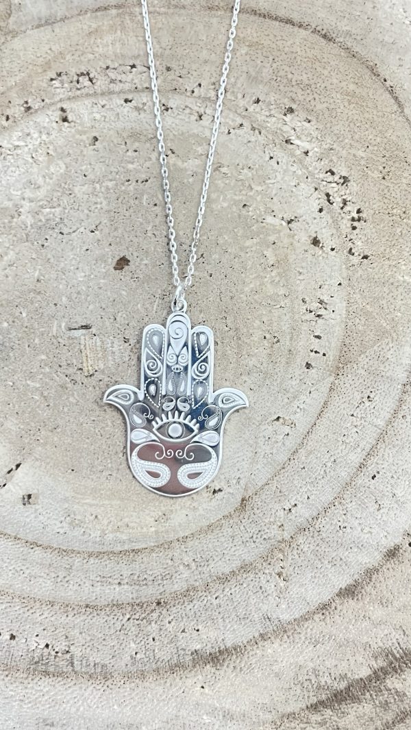 Colgante plata de ley con mano de fátima