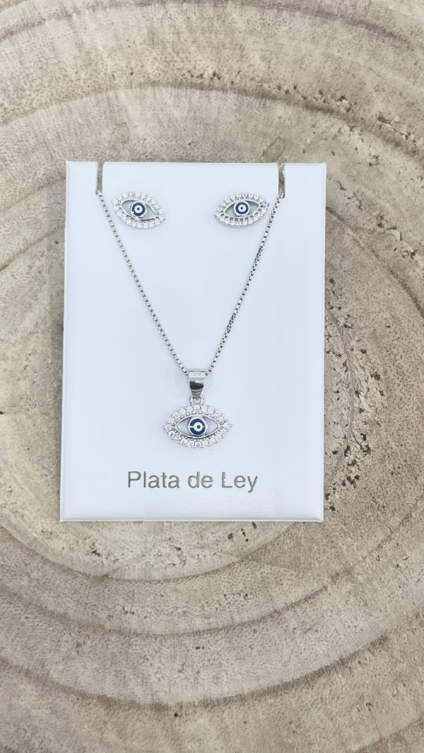 Conjunto ojo turco y circonitas