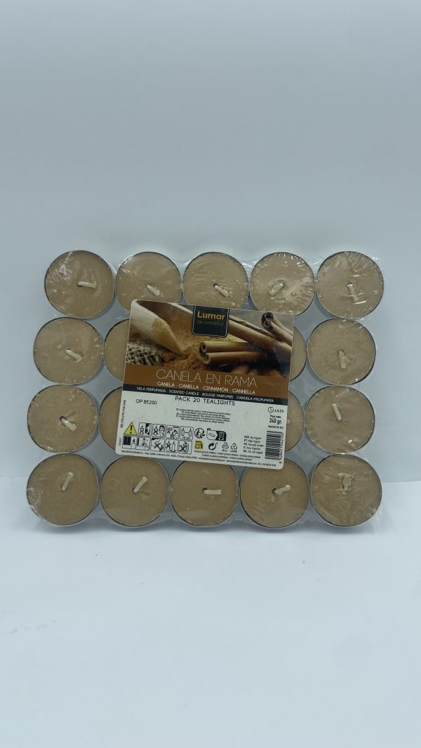 Pack 20 velas canela