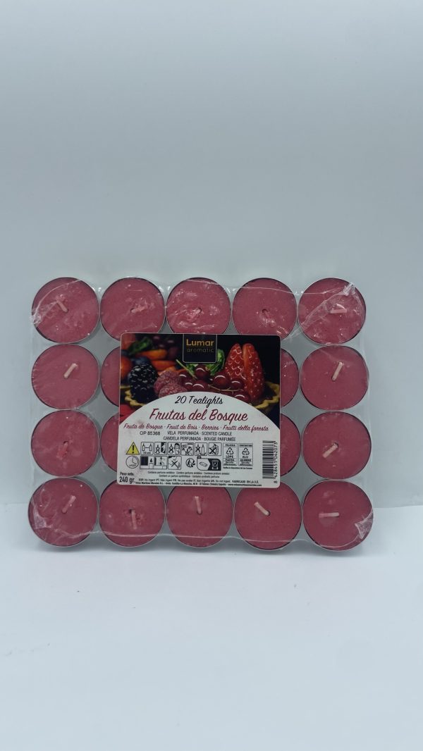 Pack 20 vela frutas del bosque