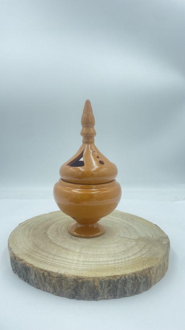 Sahumador de barro naranja - Imagen 2