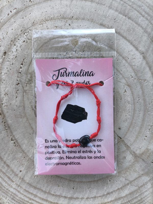 Pulsera 7 nudos con turmalina