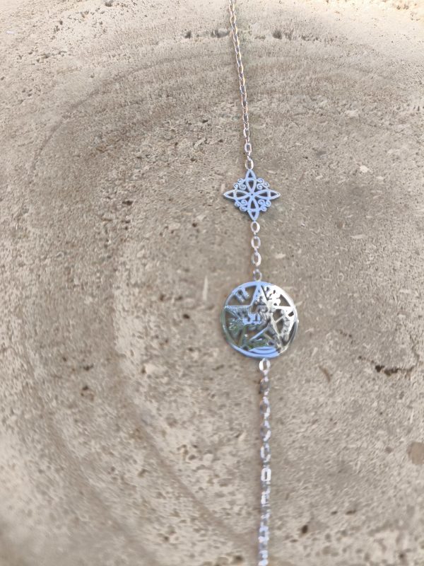 Pulsera doble protección nudo de bruja y tetragramaton - Imagen 2