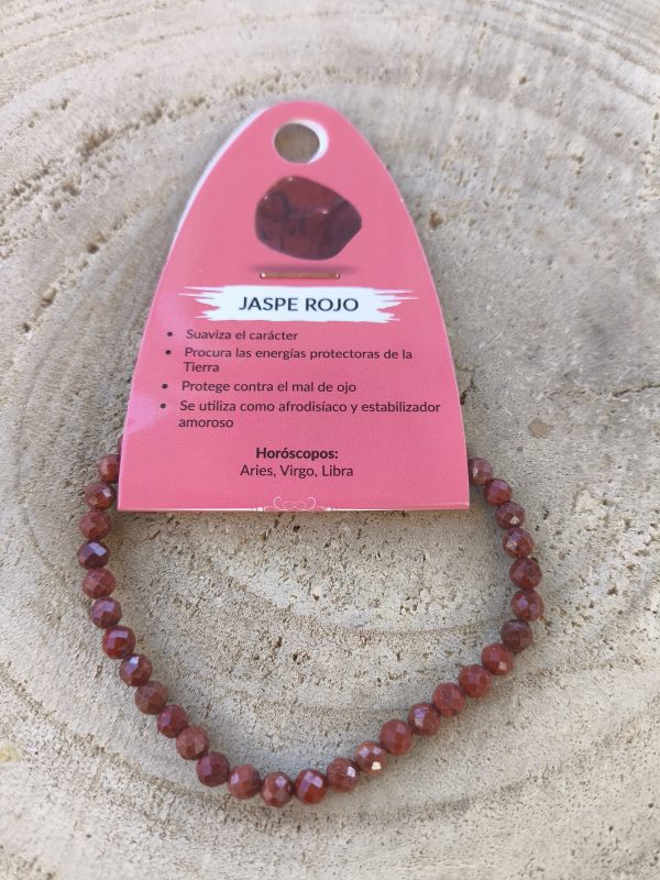 pulsera jaspe rojo facetado