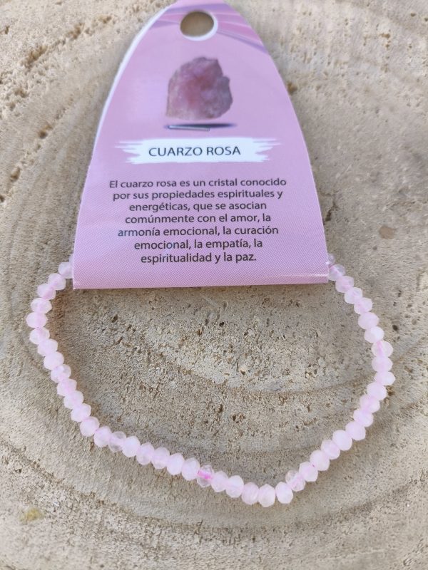 Pulsera Cuarzo Rosa facetada