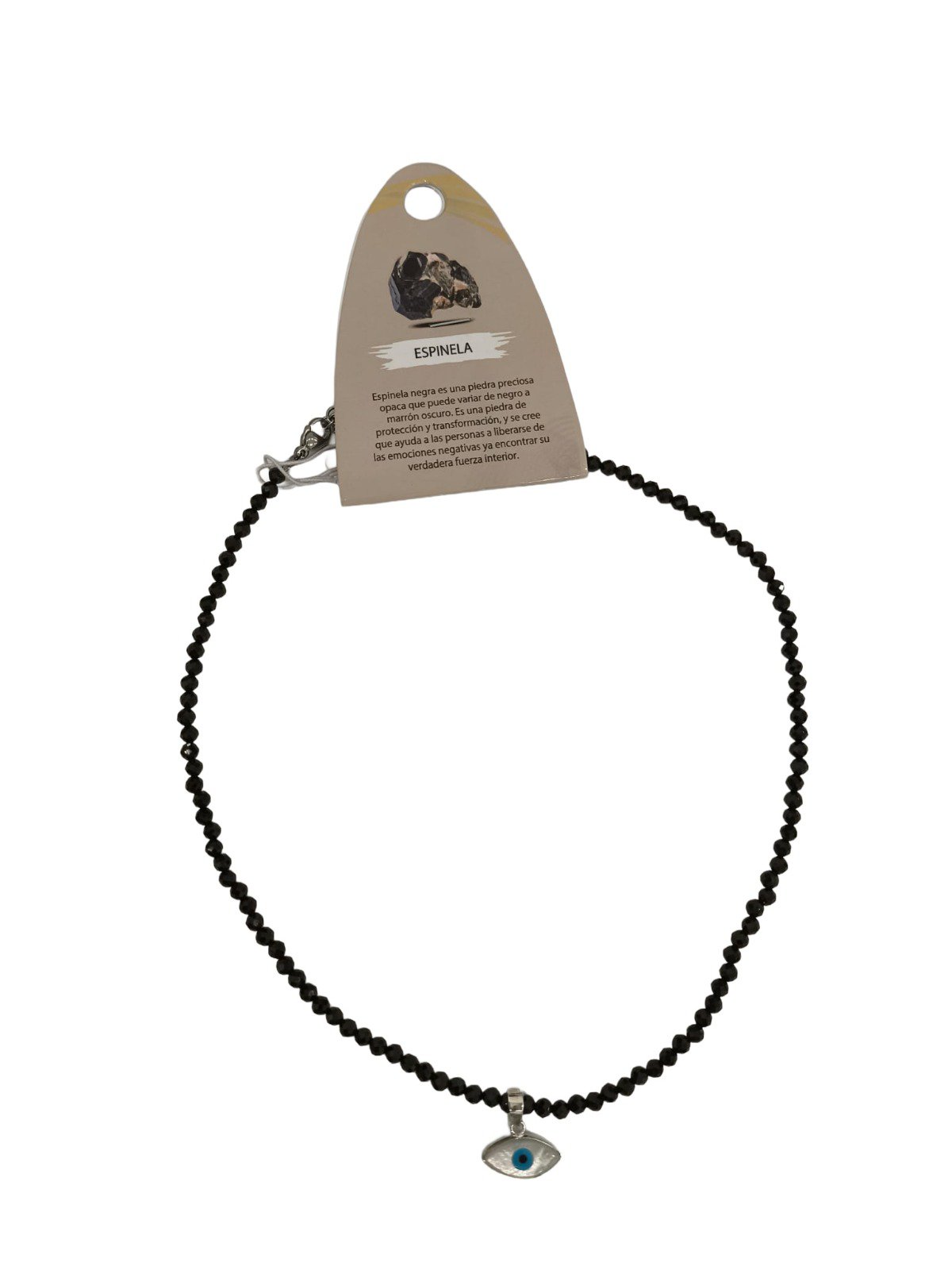 Gargantilla Espinela facetada con ojo turco en nácar