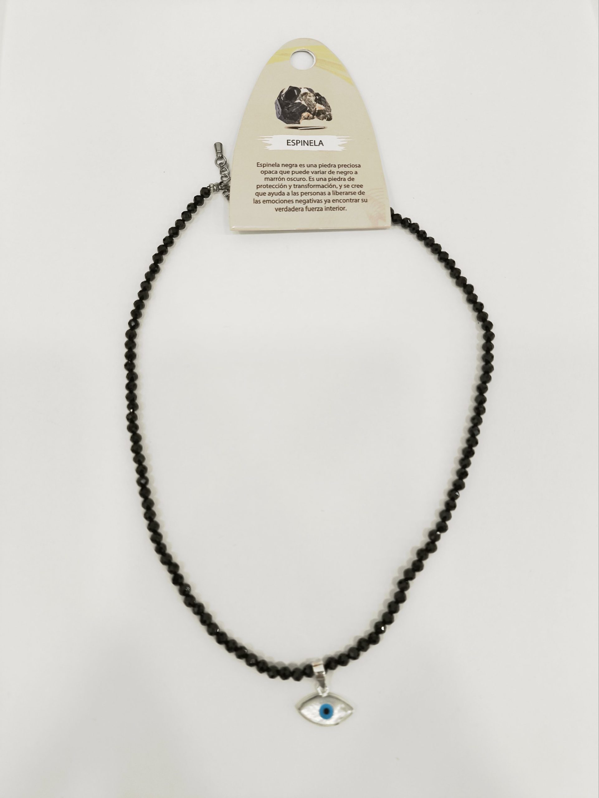 Gargantilla Espinela facetada con ojo turco en nácar - Imagen 2