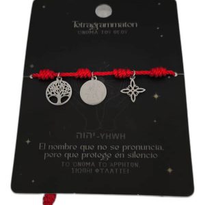 Pulsera 7 nudos con triple protección, nudo de bruja, tetragramaton y San Benito