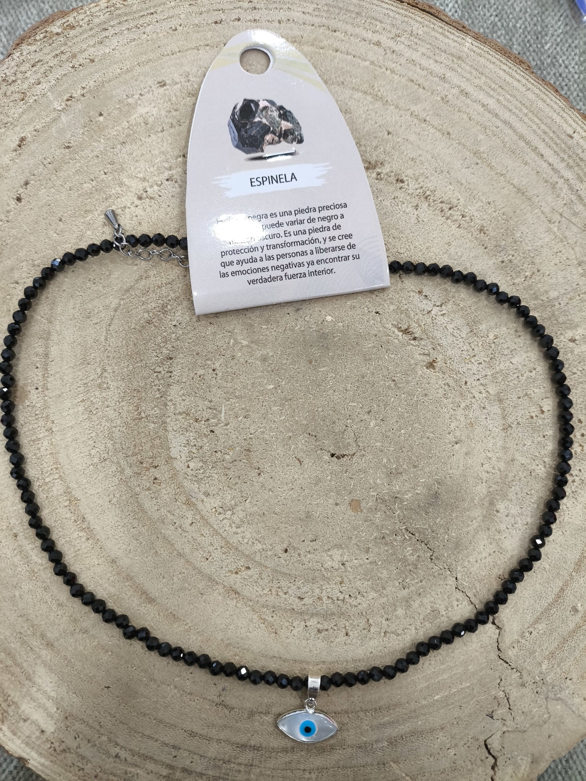 Gargantilla Espinela facetada con ojo turco en nácar - Imagen 2