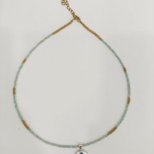 Gargantilla de Amazonita con ojo turco de nácar