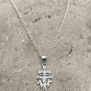 Colgante Cruz de Caravaca en plata de ley