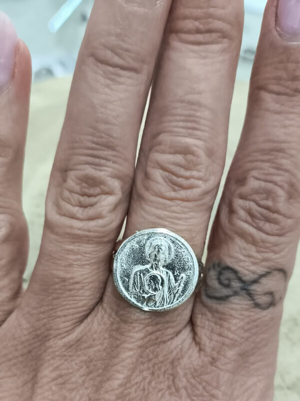 Anillo San Judas Tadeo (plata de ley) - ajustable