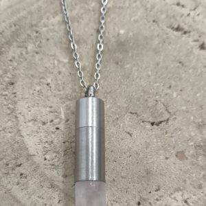 Colgante testigo en cuarzo rosa