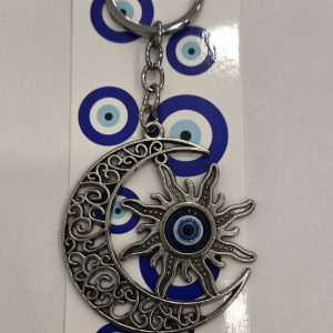 Llavero ojo turco con sol y luna