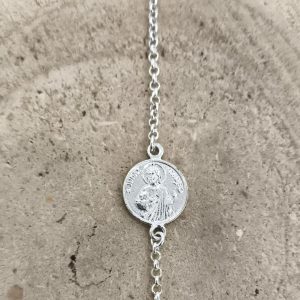Pulsera de San Judas Tadeo en plata de ley