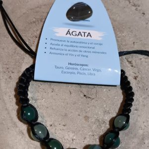 Pulsera de Ágata verde en macramé