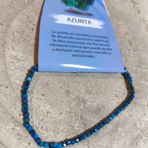 Pulsera de Azurita facetada de 2mm