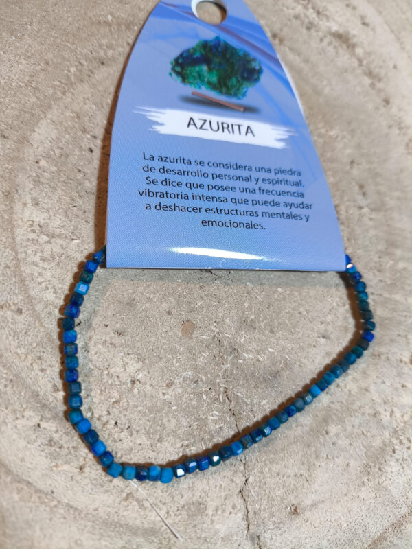 Pulsera de Azurita facetada de 2mm