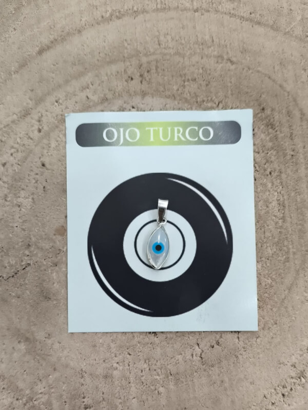 Colgante de ojo turco en nácar y plata