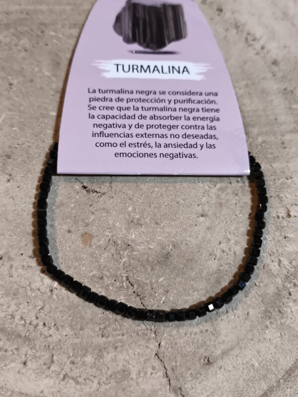 Pulsera de Turmalina negra facetada