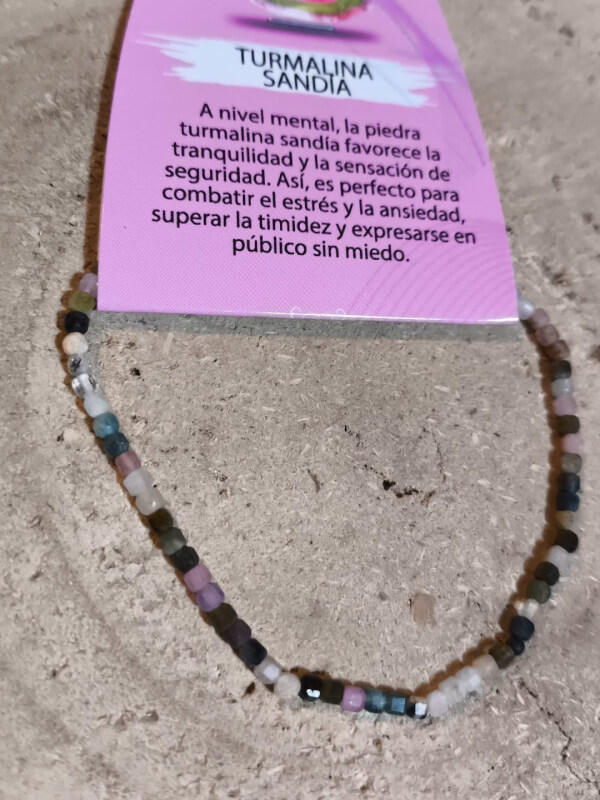 Pulsera de Turmalina Sandía facetada