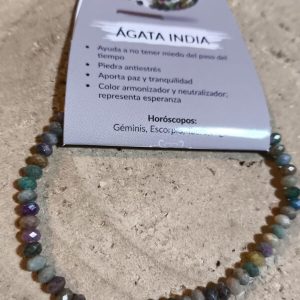 Pulsera de Ágata india facetada