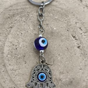 Llavero mano de Fátima con ojo turco