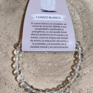 Pulsera de Cuarzo Blanco 6 mm