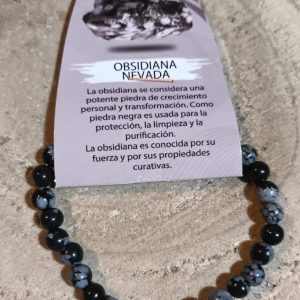 Pulsera de Obsidiana nevada