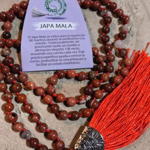 Japa mala jaspe rojo