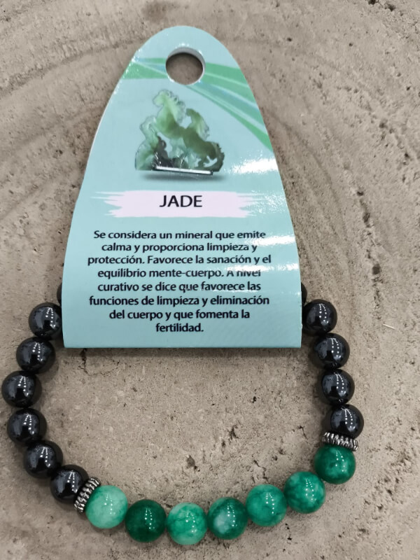 Pulsera de jade con hematita