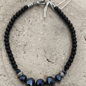 Pulsera de Hematita facetada con Onix