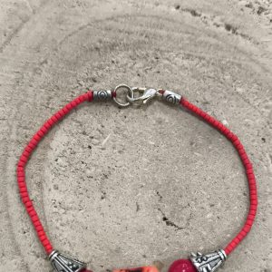 Pulsera Coral Rojo India
