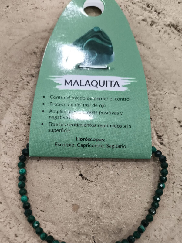 Pulsera malaquita facetada