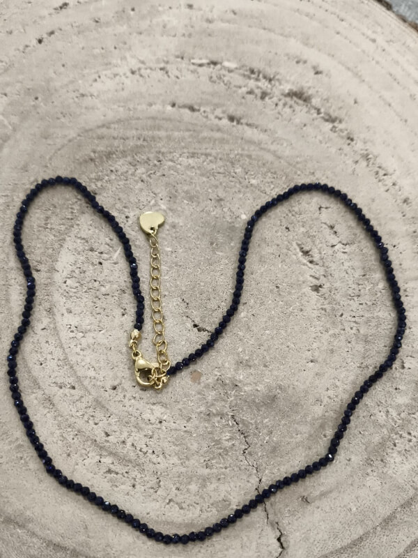 Gargantilla Aventurina azul facetada