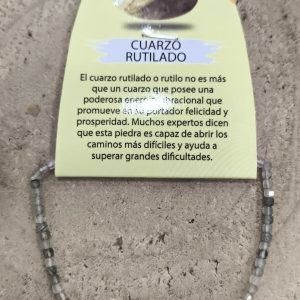 Pulsera cuarzo rutilado facetado