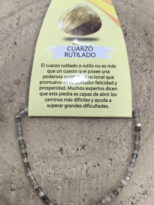 Pulsera cuarzo rutilado facetado