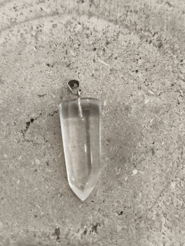 Colgante punta cuarzo blanco