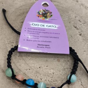 Pulsera ojo de gato en macramé