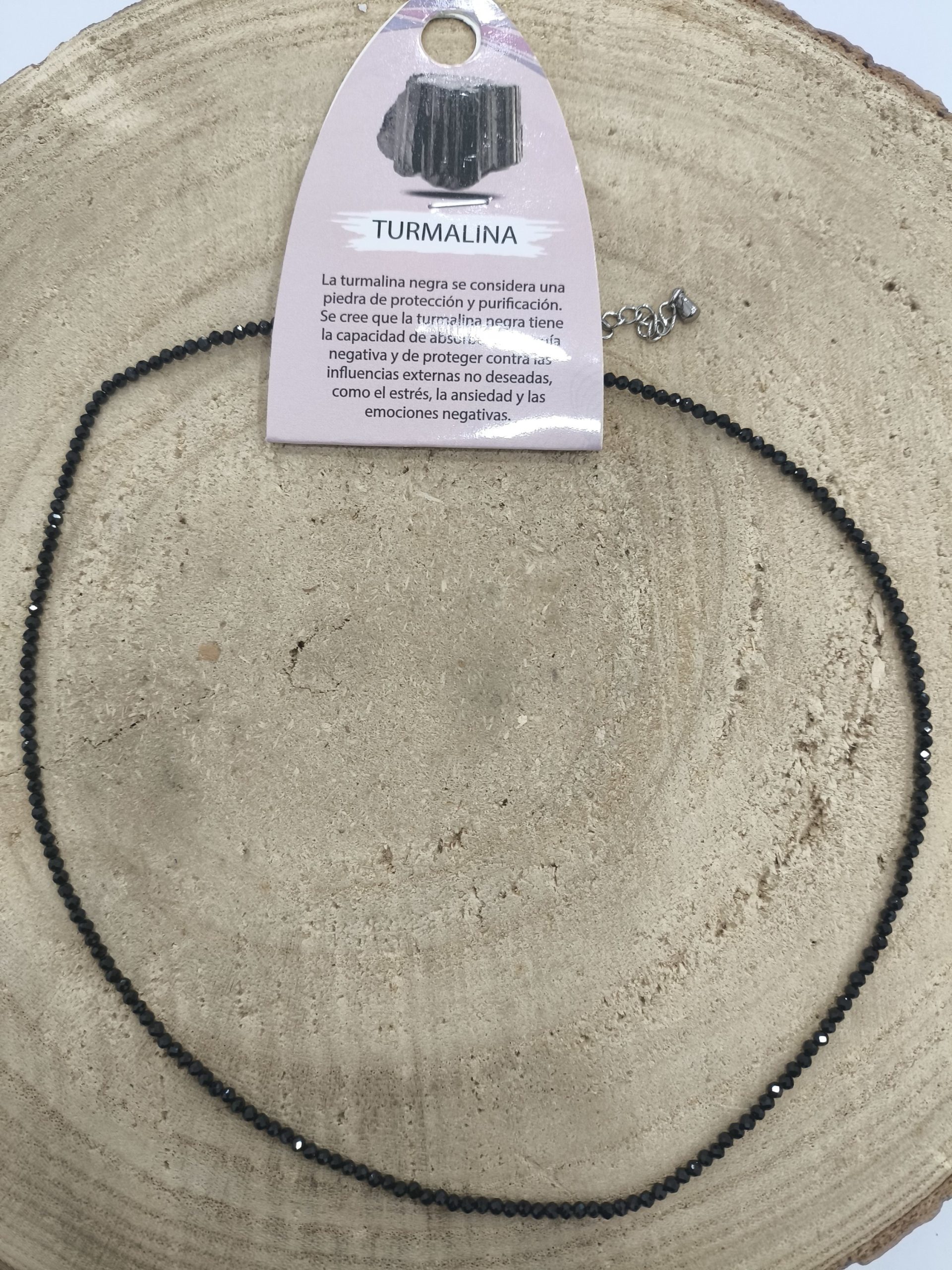 Gargantilla de Turmalina negra facetada