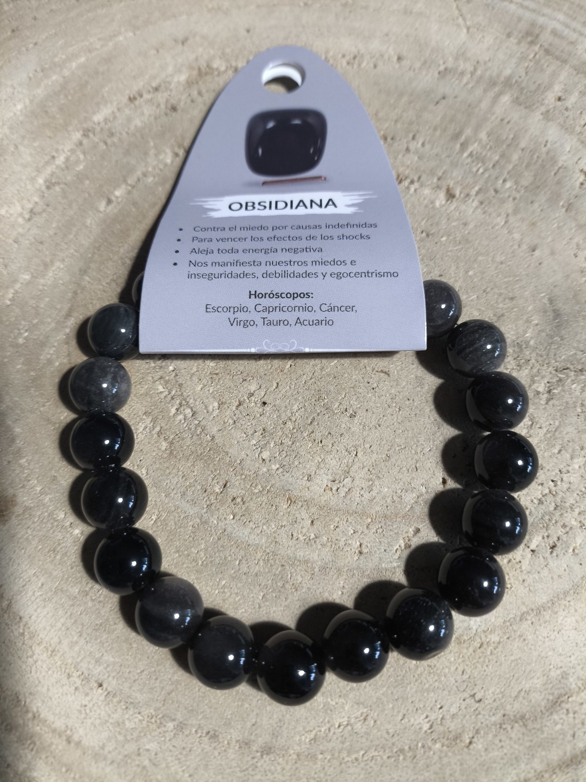 Pulsera de Obsidiana 10mm hombre